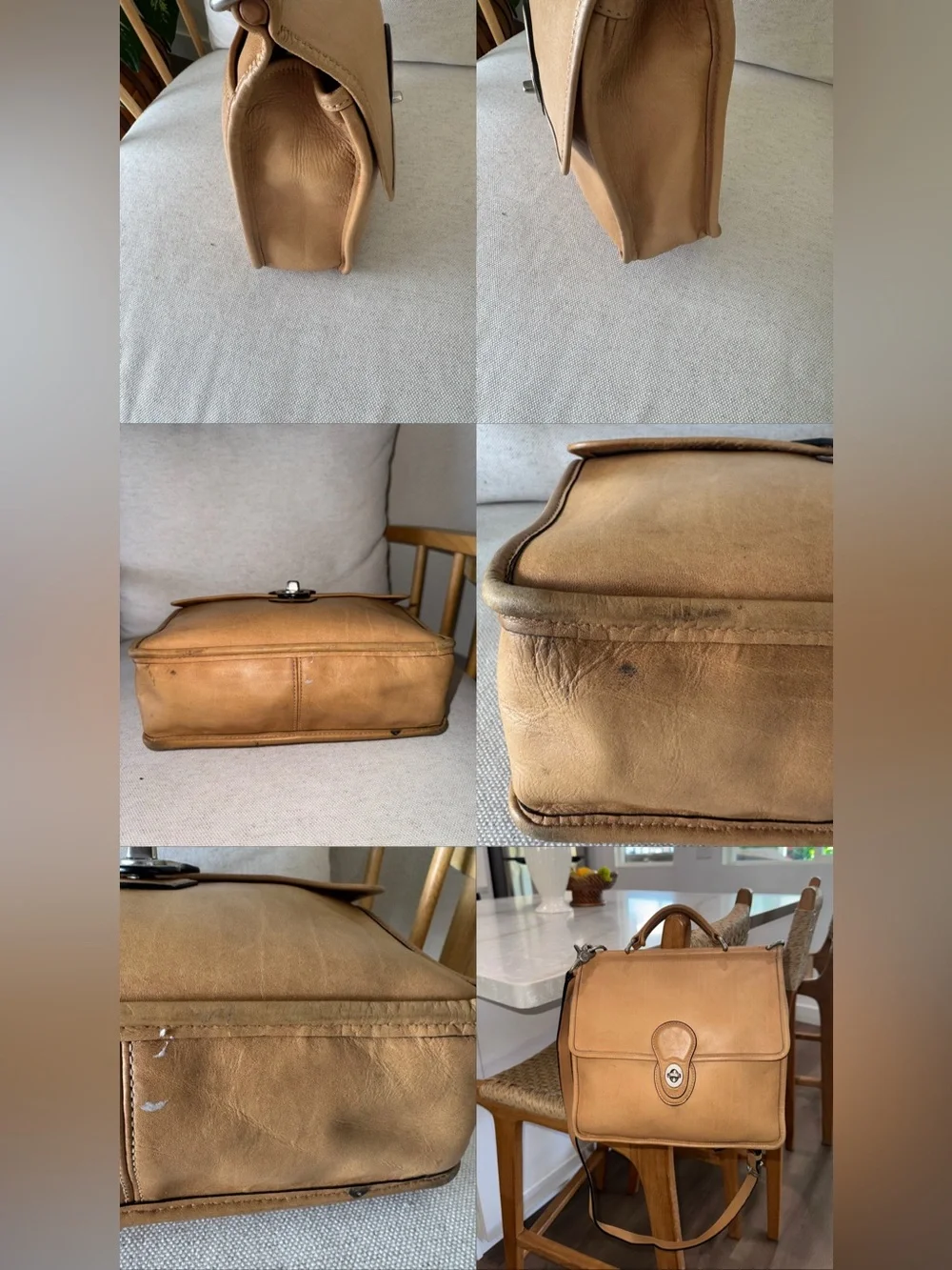 ‼️SOLD‼️ Vintage Coach Willis British Tan Leather Shoulder Crossbody Satchel Bag - Picture 15 of 17